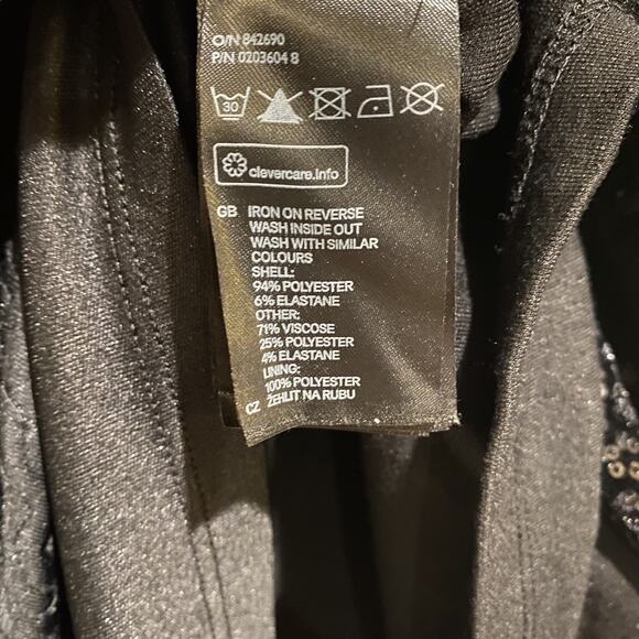 MAMA x H&M Sz M Maternity Sequin Dress Black Festive Holiday Party Cocktail Fall - Picture 7 of 7